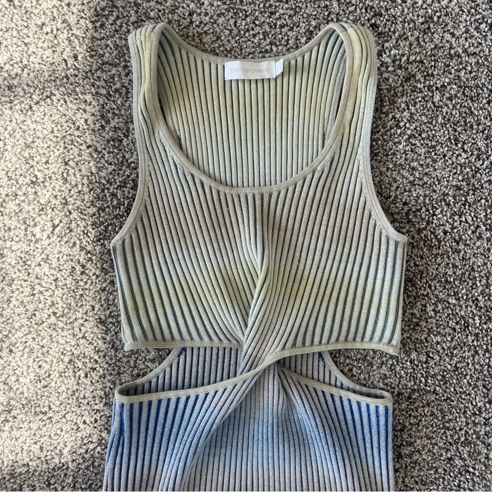 Jonathan Simkhai Colleen cutout space-dyed ribbed cotton midi dress - Size XS - Picture 10 of 17